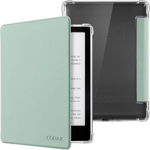 CoBak Case for Kindle Paperwhite (6.8" 11th Generation 2021 Released) & Paperwhite Signature Edition- New PU Leather Cover and Clear Soft Silicone Back Cover with Auto Sleep Wake Feature in Saudi Arabia