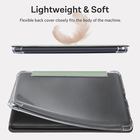 CoBak Case for Kindle Paperwhite (6.8" 11th Generation 2021 Released) & Paperwhite Signature Edition- New PU Leather Cover and Clear Soft Silicone Back Cover with Auto Sleep Wake Feature in Saudi Arabia