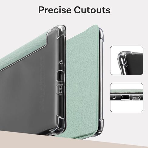 CoBak Case for Kindle Paperwhite (6.8" 11th Generation 2021 Released) & Paperwhite Signature Edition- New PU Leather Cover and Clear Soft Silicone Back Cover with Auto Sleep Wake Feature in Saudi Arabia