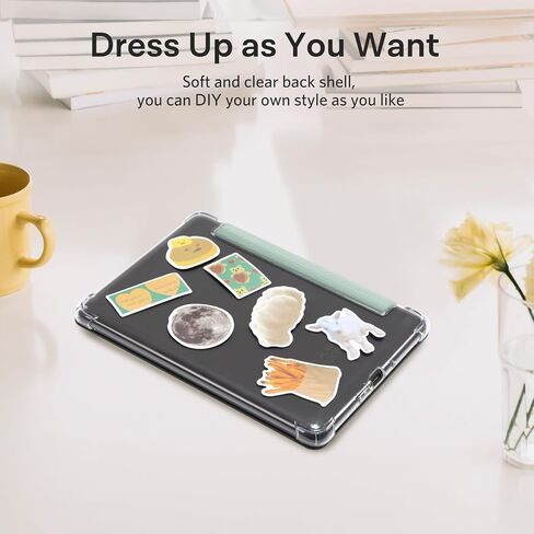 CoBak Case for Kindle Paperwhite (6.8" 11th Generation 2021 Released) & Paperwhite Signature Edition- New PU Leather Cover and Clear Soft Silicone Back Cover with Auto Sleep Wake Feature in Saudi Arabia