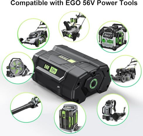 E EGOWAY 56V 5000mAh بطارية ليثيوم بديلة Ego BA2800T BA4200 BA1400، متوافقة مع بطارية Ego جزازة العشب وأدوات الطاقة ST1502LB CS1604 LB4800 LB6504 LB5804 HT2400 in Kuwait