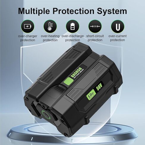 E EGOWAY 56V 5000mAh بطارية ليثيوم بديلة Ego BA2800T BA4200 BA1400، متوافقة مع بطارية Ego جزازة العشب وأدوات الطاقة ST1502LB CS1604 LB4800 LB6504 LB5804 HT2400 in Kuwait