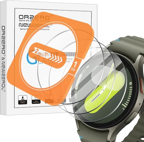 Orzero (3 Pack) Tempered Glass Watch Screen Protector for Samsung Galaxy Watch 7 44mm, with Auto Alignment Tool 9 Hardness High Definition Anti-Scratch Bubble Free in Kuwait