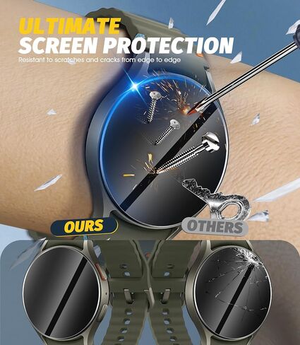 Orzero (3 Pack) Tempered Glass Watch Screen Protector for Samsung Galaxy Watch 7 44mm, with Auto Alignment Tool 9 Hardness High Definition Anti-Scratch Bubble Free in Kuwait