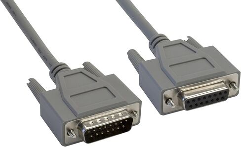Amphenol CS-DSSMDB15MF-002.5 كابل 15-Pin DB15 D-Sub، محمي، ذكر/أنثى، 2.5 بوصة، رمادي in Kuwait