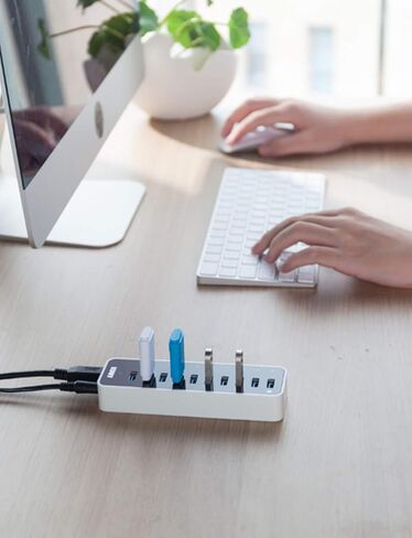 Anker USB A Hub، USB 3.0 Hub، 10 منافذ USB Hub لأجهزة الكمبيوتر المحمول والكمبيوتر الشخصي، لأجهزة MacBook، Mac Pro/Mini، iMac، XPS، Surface Pro، Galaxy Series، Mobile HDD والمزيد in Kuwait