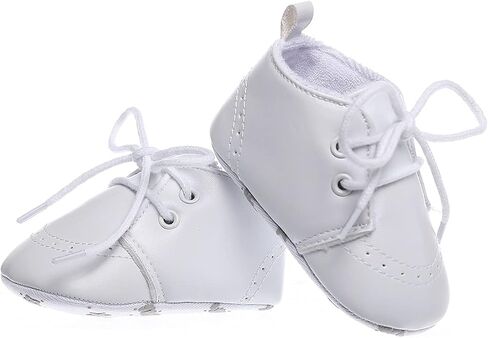 Booulfi Baby Boy Shoes Walking White Infant Newborn Shoes Booties Easter Baptism Christening Outfits Gifts for Boys Girls in Saudi Arabia