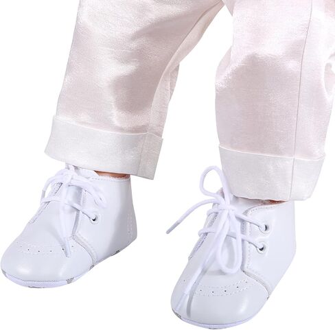 Booulfi Baby Boy Shoes Walking White Infant Newborn Shoes Booties Easter Baptism Christening Outfits Gifts for Boys Girls in Saudi Arabia