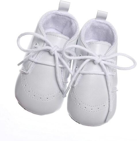 Booulfi Baby Boy Shoes Walking White Infant Newborn Shoes Booties Easter Baptism Christening Outfits Gifts for Boys Girls in Saudi Arabia
