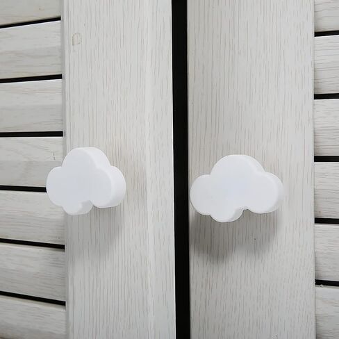 2 PCS Cloud Cartoon Kids Room Knob, White Dresser Handles, Rubber Decor Pull for Door Wardrobe Toy Organizer Box Bookcase Bedroom Single Hole (White-F-36) in Saudi Arabia