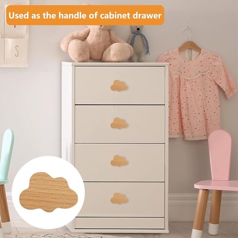 6pcs Self-Adhesive Wild Animal Beech Wood Handles, Cat Claw, Rabbit, Bear, Panda, Kitten, Pig Shape Handles Wood Hooks for Children's Room Decoration Cabinet Knobs in Kuwait
