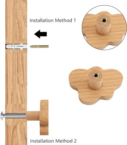 6pcs Self-Adhesive Wild Animal Beech Wood Handles, Cat Claw, Rabbit, Bear, Panda, Kitten, Pig Shape Handles Wood Hooks for Children's Room Decoration Cabinet Knobs in Kuwait