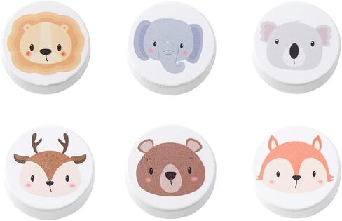 Mamimami Home Wooden Drawer Knobs with Screws, Round Furniture Pull Handle for Kids Room 6Pcs, Animals Wooden Handles for Cabinets for Toddler Room (Animal 6pcs-1) in Saudi Arabia