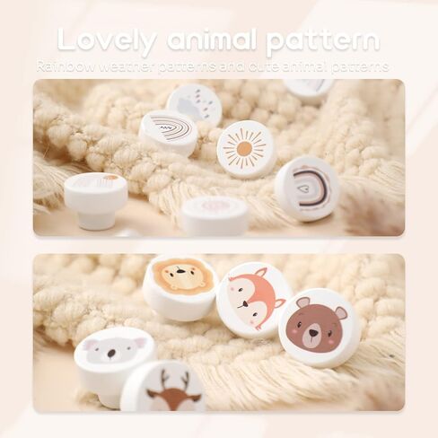 Mamimami Home Wooden Drawer Knobs with Screws, Round Furniture Pull Handle for Kids Room 6Pcs, Animals Wooden Handles for Cabinets for Toddler Room (Animal 6pcs-1) in Saudi Arabia