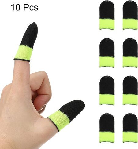 MECCANIXITY Mobile Gaming Finger Sleeve Controller Finger Thumb Sleeve Finger Gloves Grey/Pink, Anti-Sweat Breathable, for Phone Game, Pack of 10 in Saudi Arabia