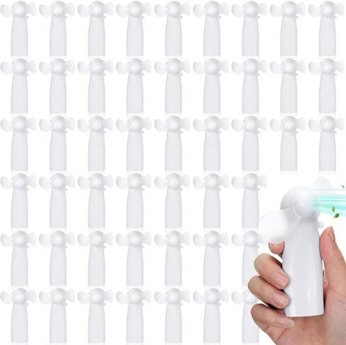 24 Pcs Mini Portable Fan Bulk Powerful Handheld Fan Electric Small Personal Battery White Hand Fan for Indoor Outdoor Wedding Favors Summer Music Festival Travel Camping, Battery Not Include in Saudi Arabia