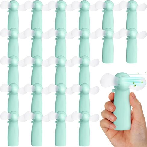 24 Pcs Mini Portable Fan Bulk Powerful Handheld Fan Electric Small Personal Battery White Hand Fan for Indoor Outdoor Wedding Favors Summer Music Festival Travel Camping, Battery Not Include in Saudi Arabia