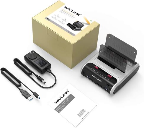 محطة إرساء محرك الأقراص الصلبة الخارجية USB 3.0 إلى SATA Dual Bay لـ 2.5 بوصة و3.5 بوصة SATA I/II/III HDD/SSD مع استنساخ دون اتصال بالإنترنت ومحور شحن سريع، قارئ بطاقات [يدعم UASP وما يصل إلى 2 × 16 تيرابايت] in Saudi Arabia
