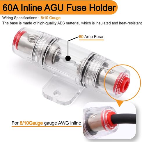 8 Gauge Wire (50ft Each- Black/Red) Copper Clad Aluminum CCA,20 pcs Lugs Terminal Connectors with 2:1 Heat Shrink Tube for Power/Auto,Amplifier,Ground Cable in Saudi Arabia