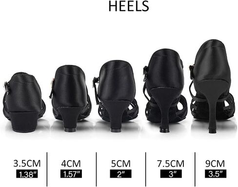 أحذية DKZSYIM النسائية للرقص اللاتيني من الساتان، أحذية الرقص الاحترافية لقاعة الرقص السالسا، XGG-ZS-Black-4، US 7 in Kuwait