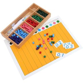 Montessori Math Toys Materials Decimal Fraction Exercise and Decimal Fraction Board Montessori Mathematics Teaching Elementary Materials