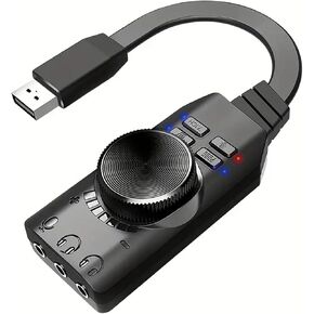 Virtual 7.1 Channel USB External Sound Card Adapter Plug for PC Laptop PS5