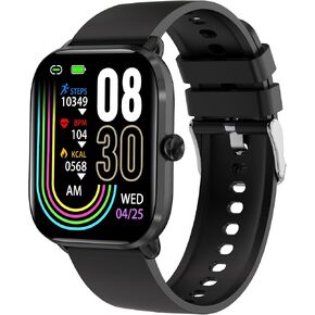 BRIBEJAT Smart Watch (Dial/Answer Call) Fitness Tracker, 1.95'' HD Screen Pedometer with SpO2/Heart Rate/Sleep Monitor Compatible with iPhone Samsung Android Phone, Black