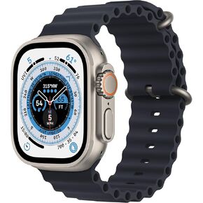 Apple Watch Ultra [GPS + Cellular 49mm] هيكل من التيتانيوم مع حزام Midnight Ocean، مقاس واحد (إصدار مميز متجدد)