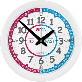 Teaching Wall Clock - Learn The Time Wall Clock - Kids Analog Clock for Classroom, Playroom, Bedroom, Educational Room Decor - School Clock for Kids with Rainbow Face (29cm)