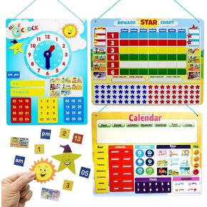 IQ Toys Magnetic Reward Chart for Kids, Educational Toy, Preschool Learning Activities, Behavior Reward Chart for Kids at Home, Responsibility Star Chart for Kids with Stickers and Magnets