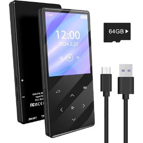 Gueray 128GB MP3 Player with Bluetooth 5.0 Portable Digital Music Player with HiFi Sound Built-in Speaker Support FM Radio Voice Recorder TF Card