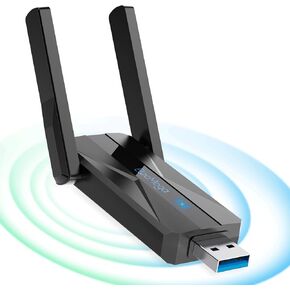 USB WiFi Adapter for Desktop PC, ElecMoga AC 1300Mbps Dual-Band 5G/2.4G USB 3.0 WiFi 5 Network Transceiver Wireless Dongle for PC Laptop Supports Windows 11/10/8.1/8/7/XP/Vista/Mac OS 10.9~10.15