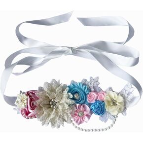Pearls flowers maternity belt for baby shower pregnancy sash