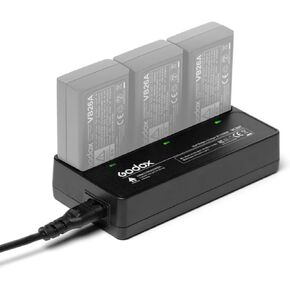 شاحن بطارية ثلاثي Godox VC26T لجهاز Godox V1/V1 Pro/V860III/V850III/MF-R76/RING72 Flash Speedlite in Kuwait