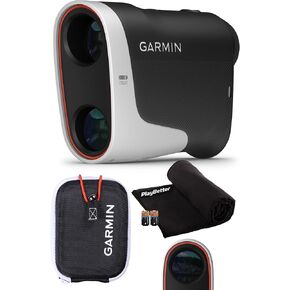 Garmin Approach Z30 Laser Golf Range Finder Bundle - PlaysLike Distance, 6X Mag, & 400 Yrds Away Golf Rangefinder Pin Distances with PlayBetter Microfiber Towel, Extra CR2 Battery
