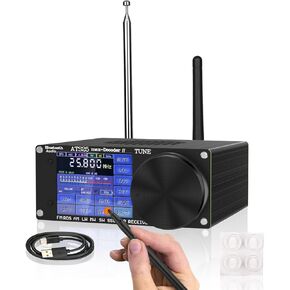 Si4732 ATS-25MAX Decoder ii Radio Receiver, Portable 4.17 Version Full Band Shortwave Radio,Adds CW RTty Decoding Function,WIFI Function,4000mAh Battery Bandpass Filter,FM LW (MW SW) and SSB