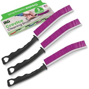 IRG Hard Bristle Crevice Cleaning Brush, 2 Crevice Cleaning Brushes for Household Use, Grout Cleaning Brush, Durable Stiff Bristle Brush, Grout Brush, Crevice Cleaning Tool, Developed in USA