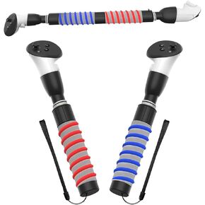 ملحقات مقبض وحدة التحكم VR المتوافقة مع ملحقات Meta Quest 3 VR Golf Game Grip Controller Extension Grips Sticks (أسود)