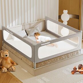 Bed Rail for Toddlers - U Shape Toddler Bed Rails | Sturdy Baby Bed Rail Guard with Child Lock | Height Adjustable Kids Bed Guard Rail Side Rail for Twin Full Queen King Size Bed (1 Side 74.8×27'')