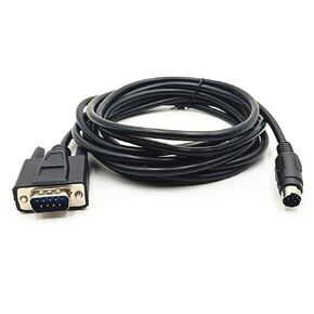 8P Mini Din Male to Male DB9 RS232 PLC Programming Cable 10Ft