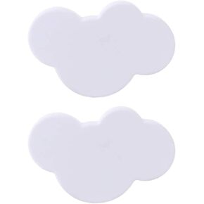 2Pcs Kids Dresser Knobs Cute Drawer Pulls Soft Rubber Handle for Kids Room Drawer Cabinets Doors Cupboards(White Cloud)