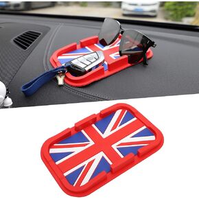 TOMALL Car Dashboard Pad Universal Compatible with Mini Cooper Cell Phone Holder Anti-Slip Pad Auto Silicon Tray Car Pad Non Slip Mat for Various Dash GPS Key Sunglasses for Car Accessories-Gray Flag
