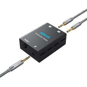 Audio Switch 3.5mm Bi-Direction Switch, Stereo Audio Switcher 2 in 1/1 in 2 out, Audio Switch Selector for Phone Speakers Headhphone (Black)