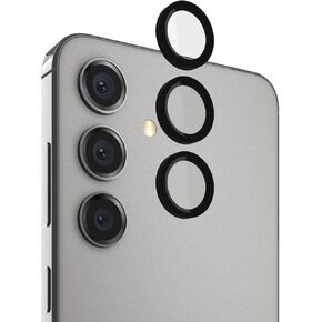 Case-Mate Samsung Galaxy S24 Camera Lens Protector w/Black Aluminum Rings - Double Tempered Glass -Includes Lens Protection Guarantee - Ultra HD View w/Night Shooting, Case Friendly, Easy to Install