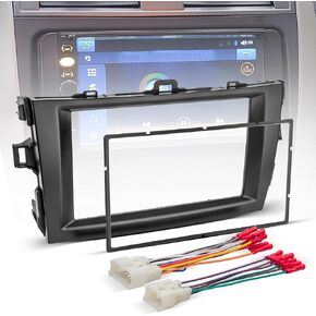 Double DIN Radio Installation Dash Kit W/Radio Wire Harness for 2009-2013 Toyota Corolla, Aftermarket Radio Dash Stereo Mounting Installation Trim Bezel Bracket Wire Kits