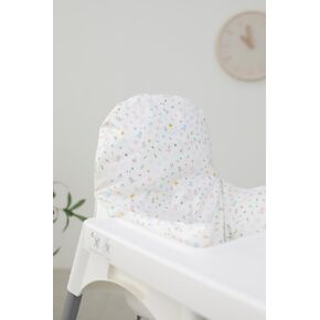 Waterproof High Chair Cushion for Ikea High Chair, One Piece with Sitting Cushion, Easy-Clean, Super Comfort (Flower Garden)
