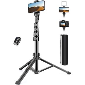 87" Phone Tripod Stand with 15.7" Bendable Gooseneck, Flexible Tripod for iphone with Remote, Portable Cell Phone Tripod for Video Recording, Compatible with iphone 15/14/13 Pro Max/Android Smartphone