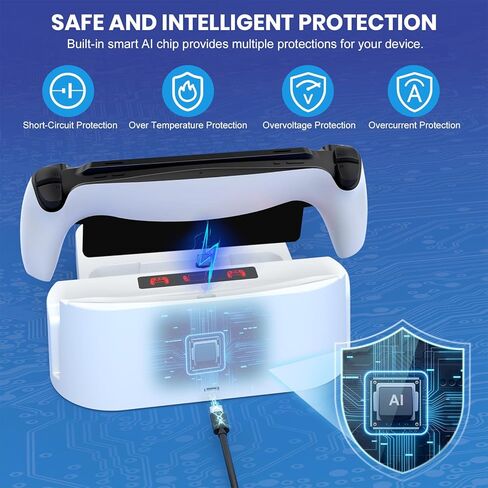 Charging Stand for PS Portal Remote Player, Portable Charge Dock for PS5 Controllers with LED Indicator and Type-C Cable, Charge Base Station Game Accessories for Playstation 5 Portal Console, White in Kuwait