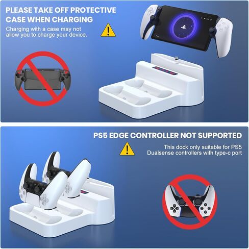 Charging Stand for PS Portal Remote Player, Portable Charge Dock for PS5 Controllers with LED Indicator and Type-C Cable, Charge Base Station Game Accessories for Playstation 5 Portal Console, White in Kuwait