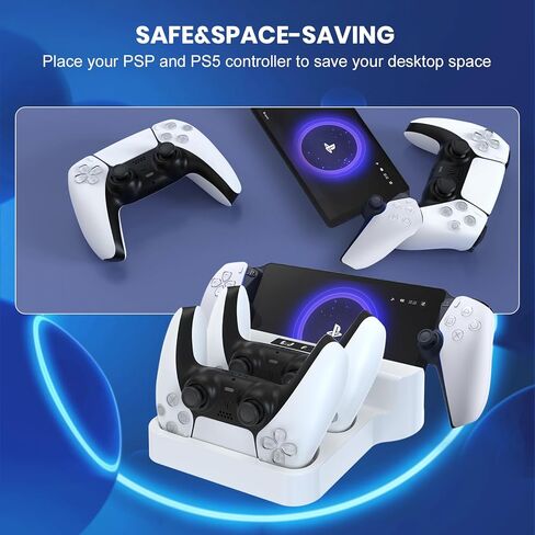 Charging Stand for PS Portal Remote Player, Portable Charge Dock for PS5 Controllers with LED Indicator and Type-C Cable, Charge Base Station Game Accessories for Playstation 5 Portal Console, White in Kuwait